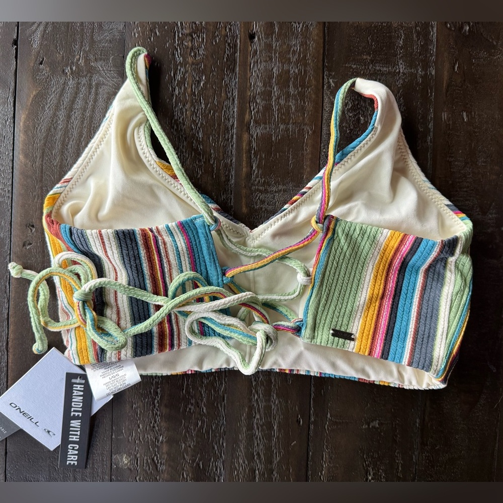 O'Neill Blue and Green Bikini Top - Picture 6 of 8